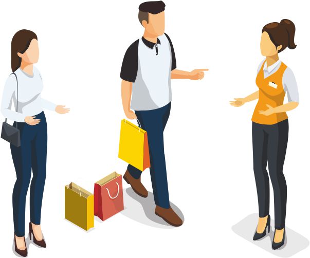 customer - shopkeeper - the supplier shop